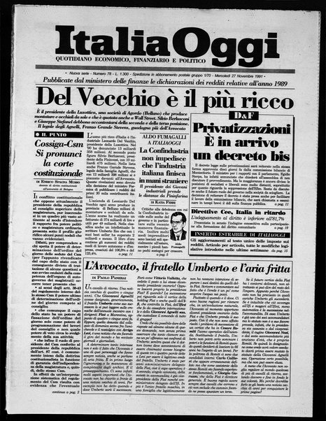 Italia oggi : quotidiano di economia finanza e politica